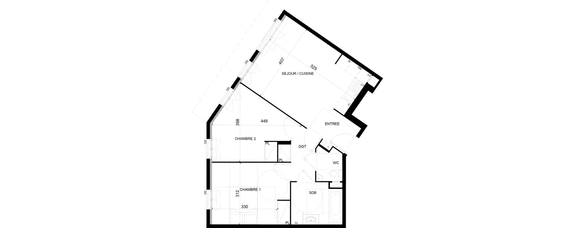 Appartement T3 de 58,08 m2 &agrave; Chelles Foch - de gaulle