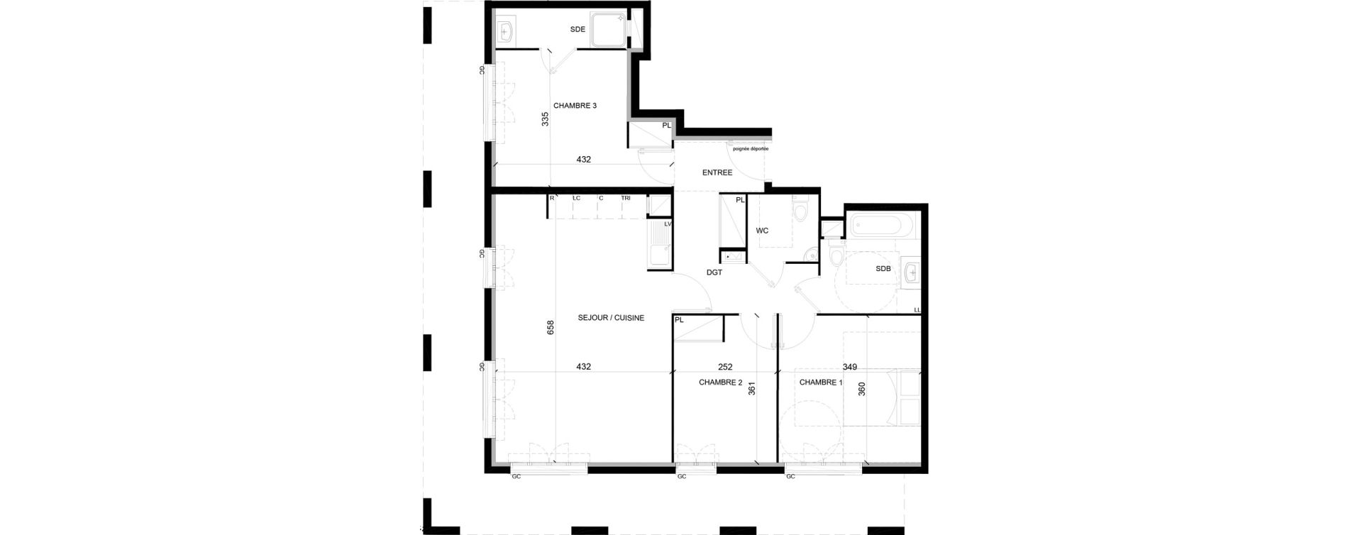 Appartement T4 de 83,86 m2 &agrave; Chelles Foch - de gaulle