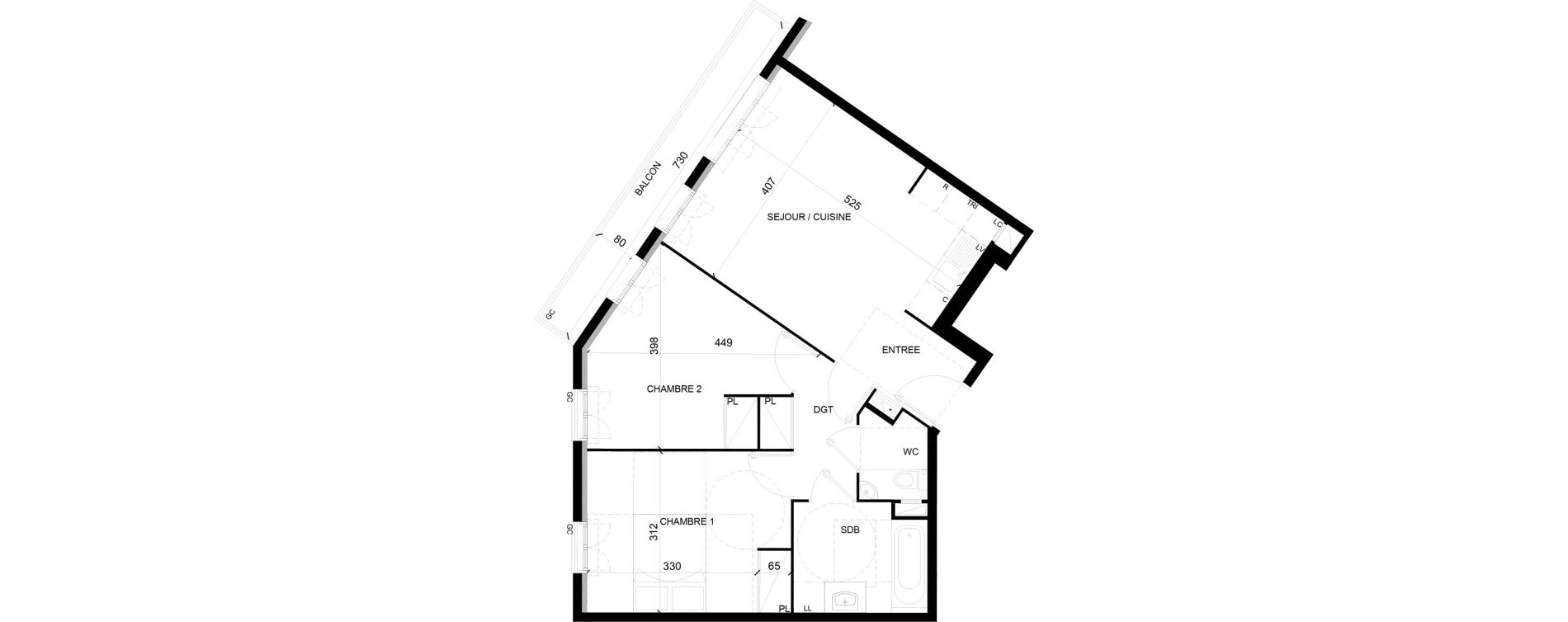 Appartement T3 de 58,17 m2 &agrave; Chelles Foch - de gaulle