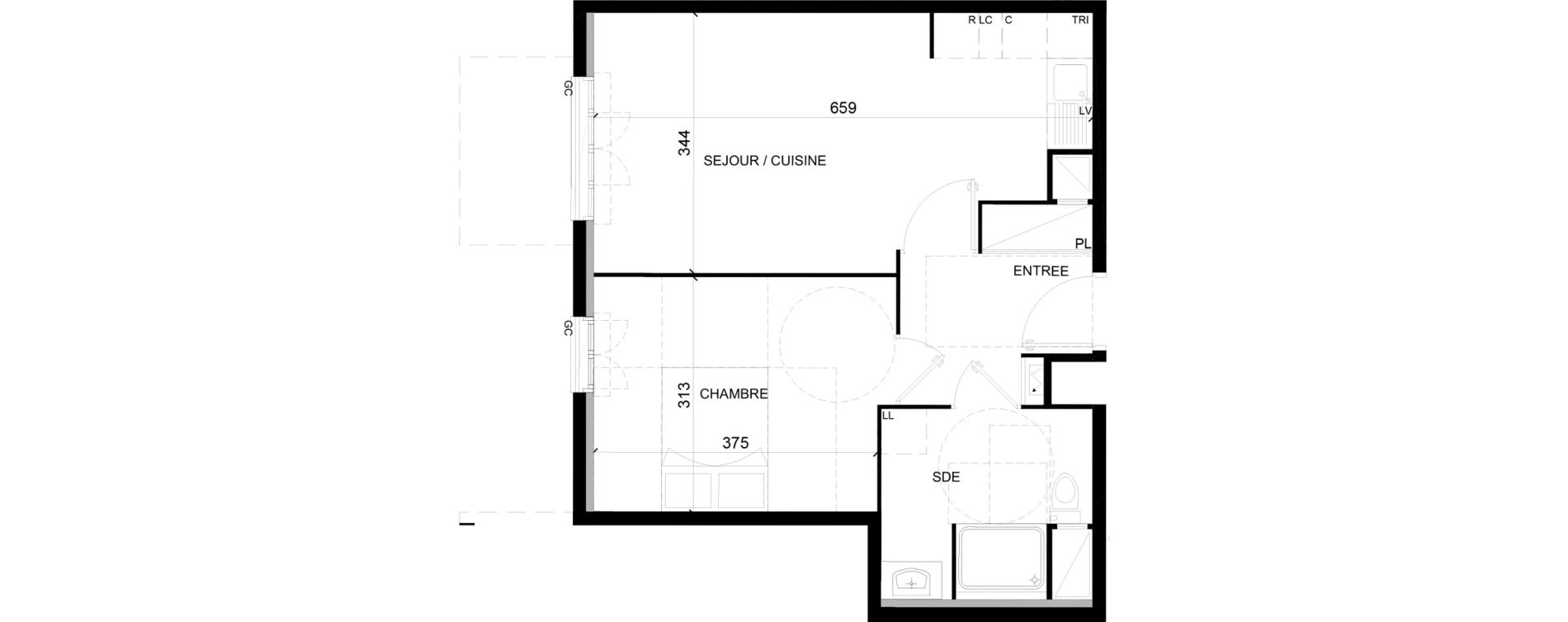 Appartement T2 de 44,24 m2 &agrave; Chelles Foch - de gaulle