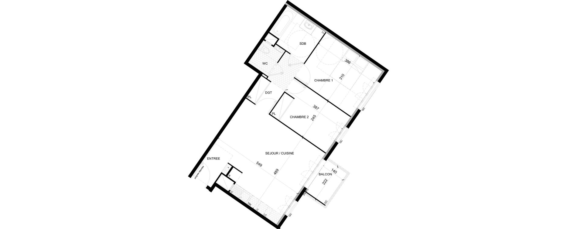 Appartement T3 de 60,03 m2 &agrave; Chelles Foch - de gaulle
