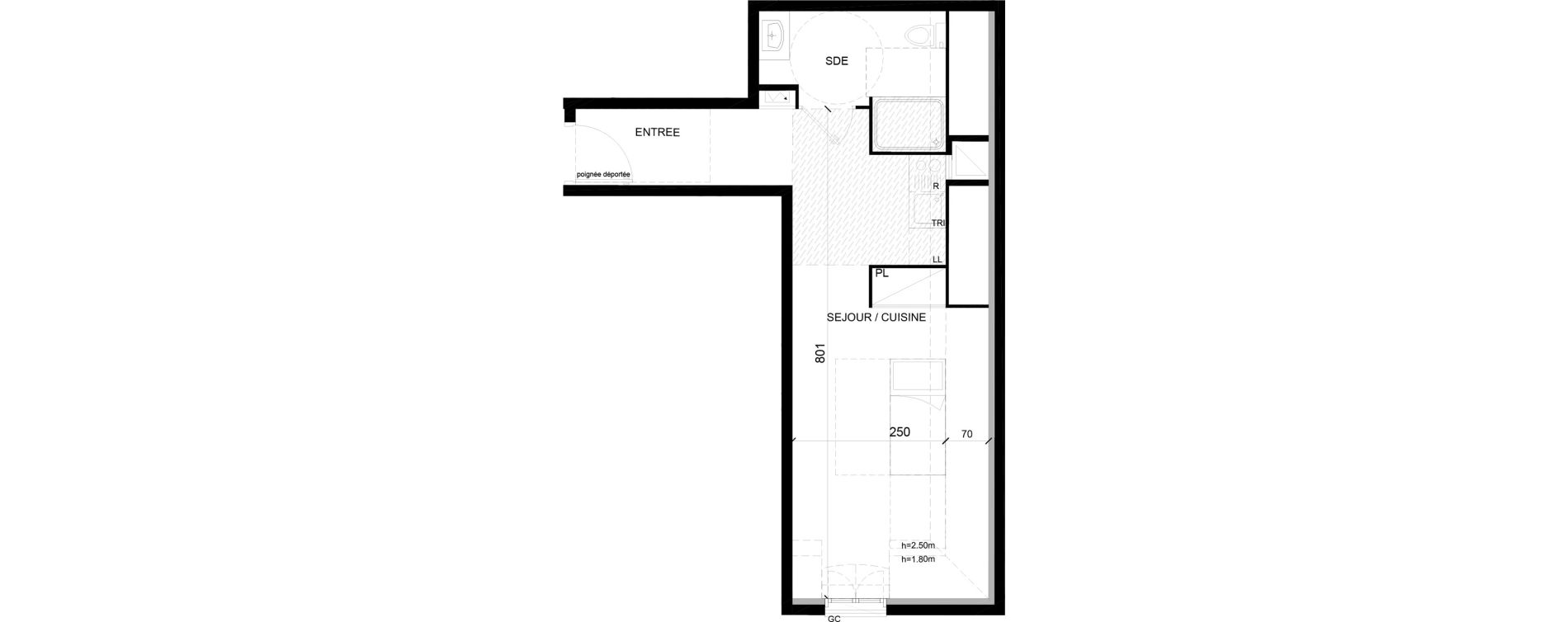 Appartement T1 de 27,87 m2 &agrave; Chelles Foch - de gaulle