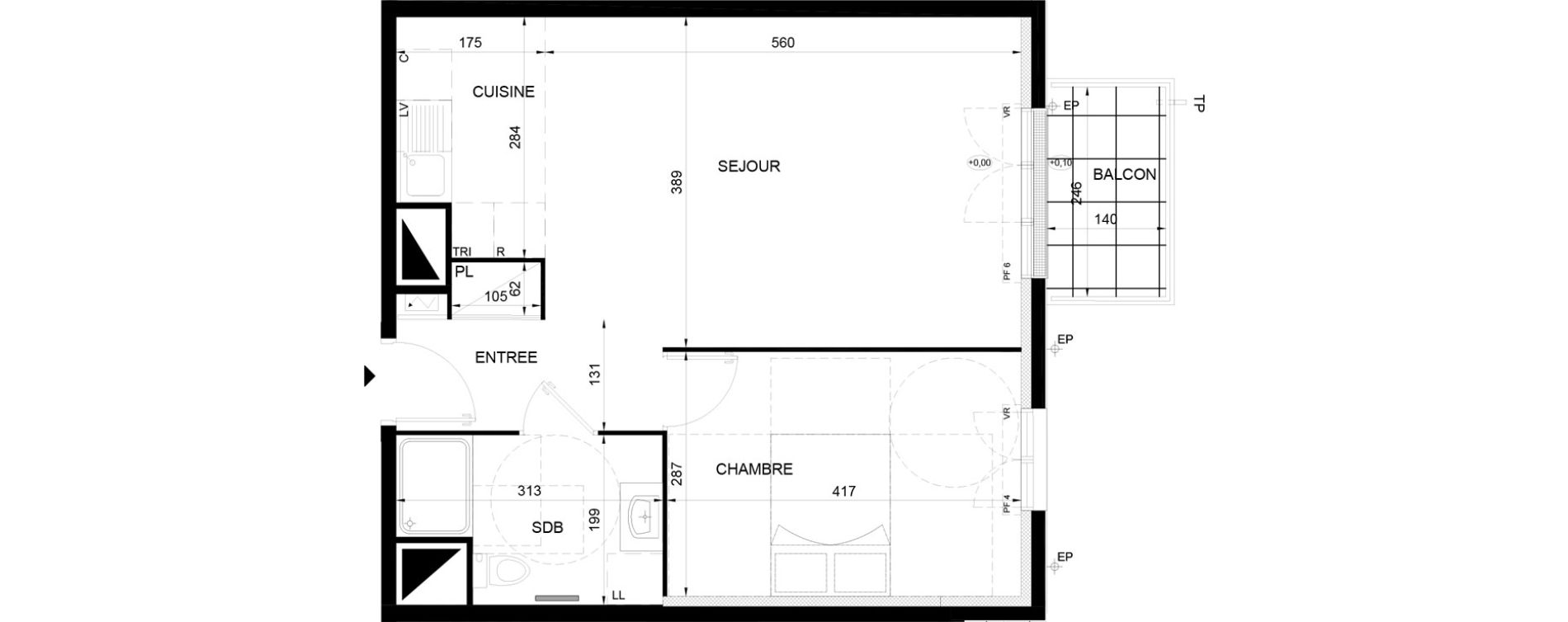 Appartement T2 de 48,14 m2 &agrave; Chelles Sud sncf