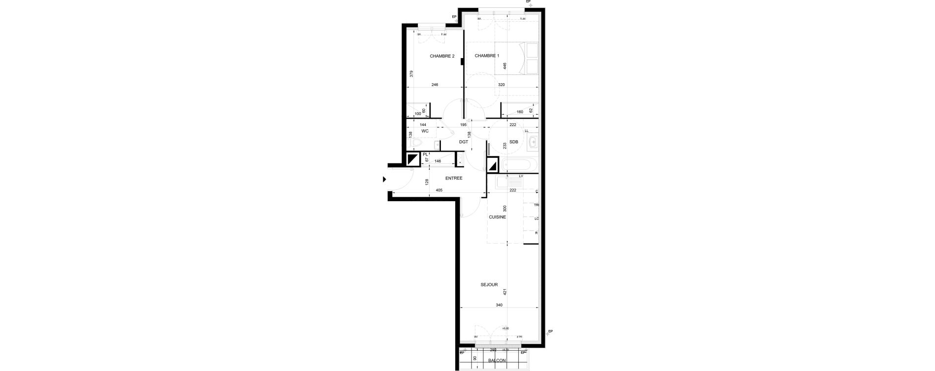 Appartement T3 de 63,01 m2 &agrave; Chelles Sud sncf