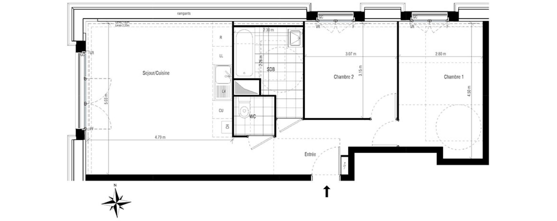 Appartement T3 de 60,39 m2 &agrave; Chelles Centre