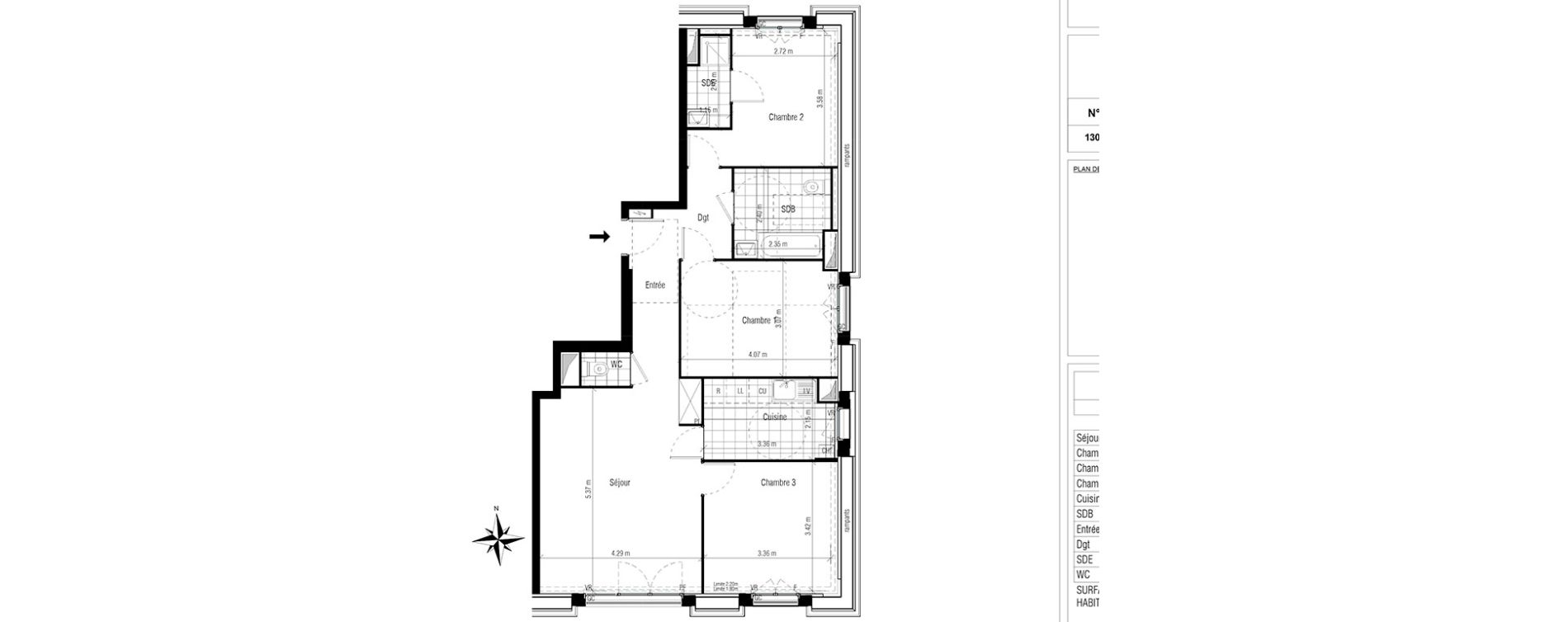 Appartement T4 de 83,73 m2 &agrave; Chelles Centre