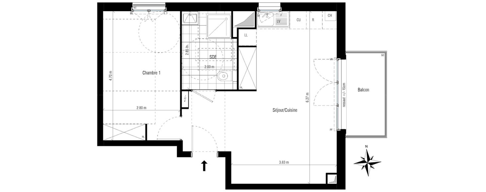 Appartement T2 de 44,97 m2 &agrave; Chelles Centre