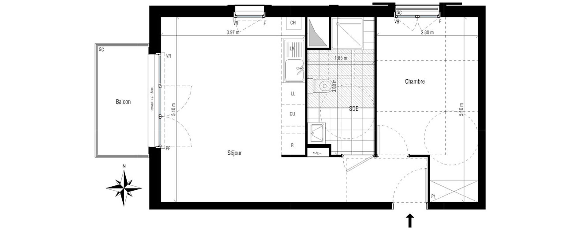 Appartement T2 de 43,05 m2 à Chelles Centre