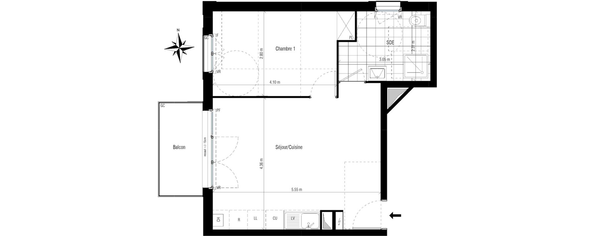 Appartement T2 de 43,00 m2 &agrave; Chelles Centre