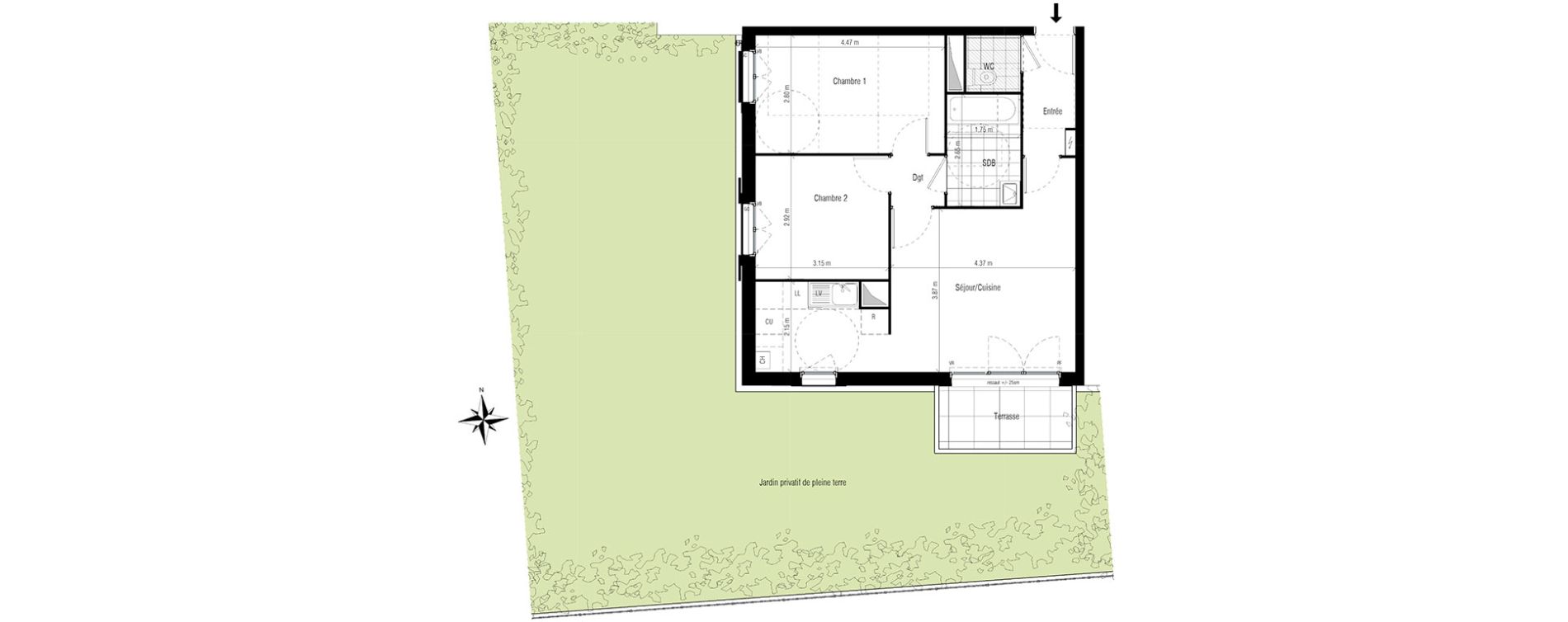 Appartement T3 de 57,80 m2 &agrave; Chelles Centre