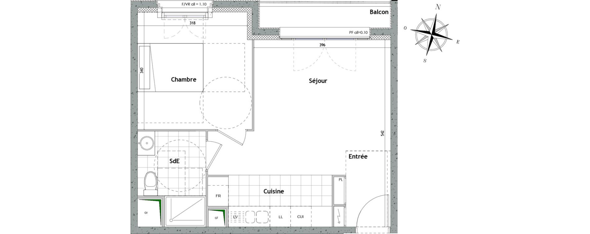 Appartement T2 de 39,87 m2 &agrave; Chelles Foch - de gaulle