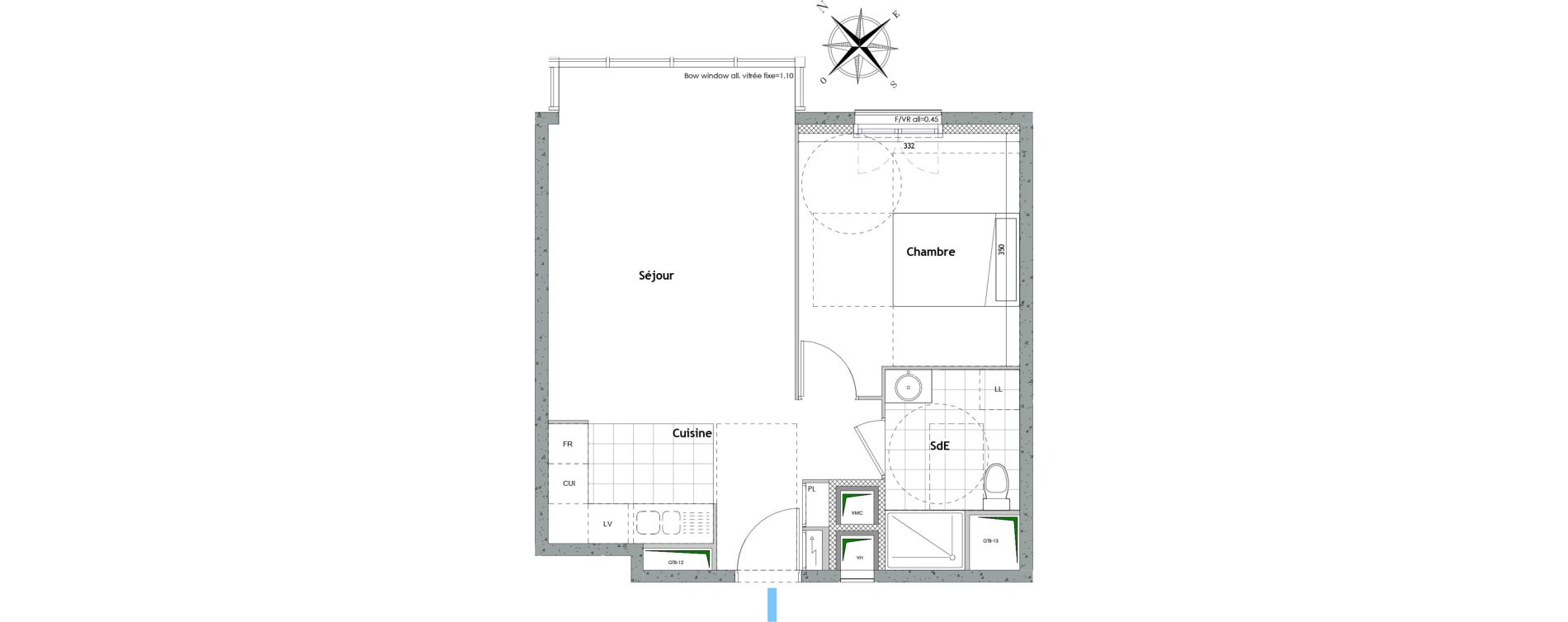 Appartement T2 de 46,34 m2 &agrave; Chelles Foch - de gaulle