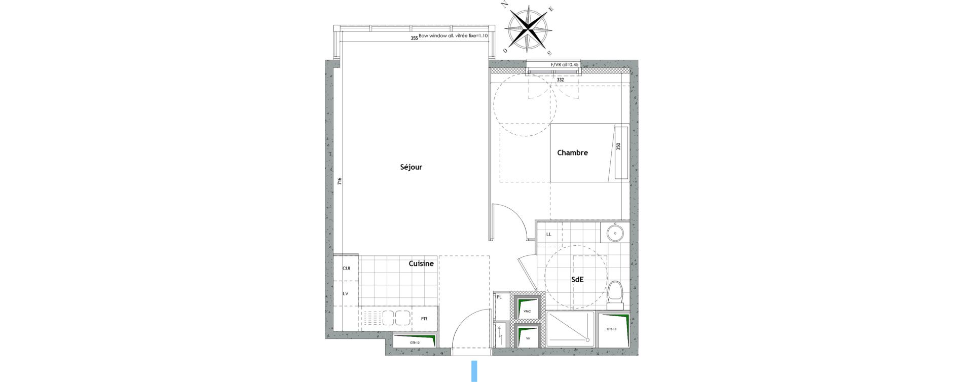 Appartement T2 de 46,31 m2 &agrave; Chelles Foch - de gaulle