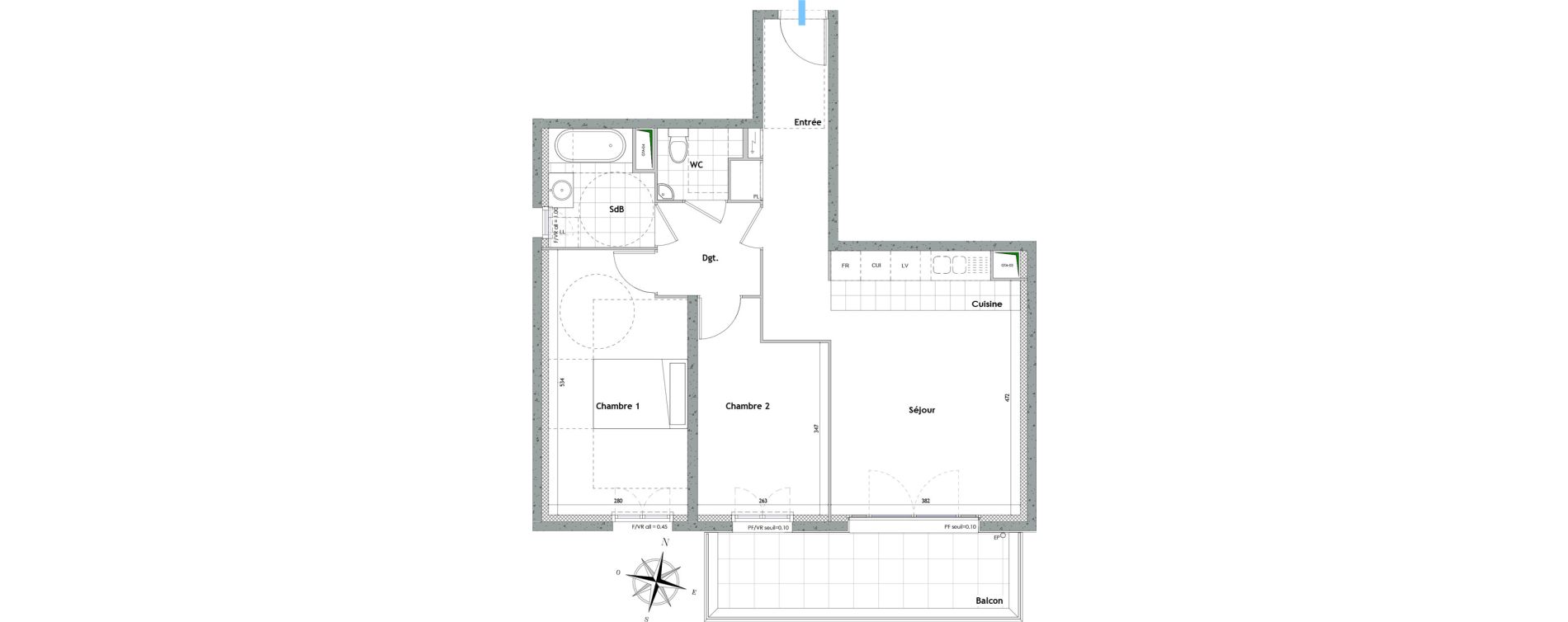 Appartement T3 de 64,44 m2 &agrave; Chelles Foch - de gaulle