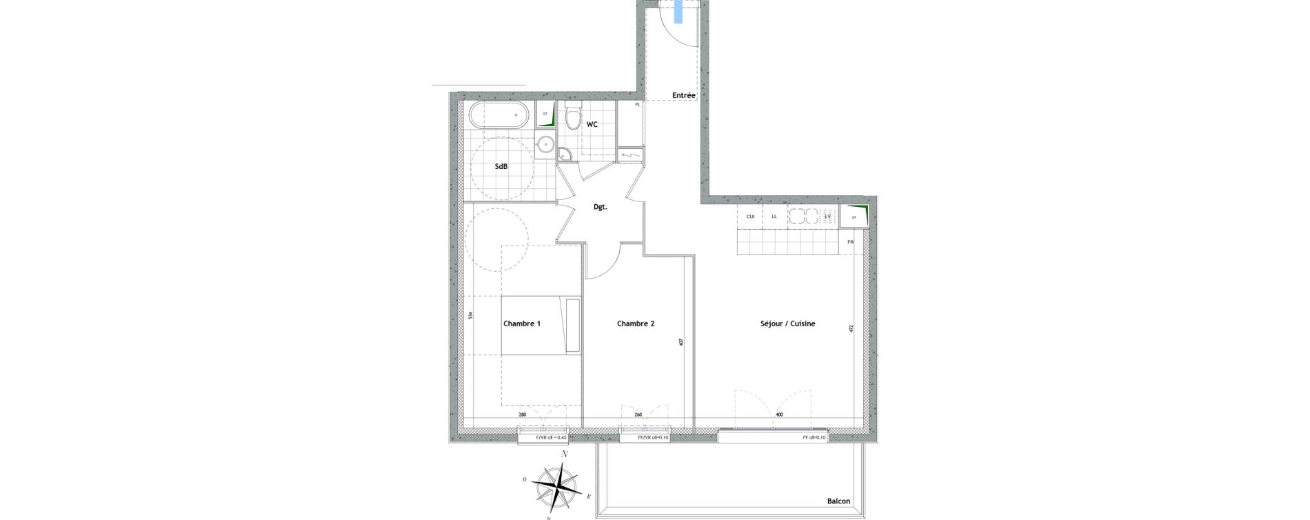 Appartement T3 de 65,35 m2 &agrave; Chelles Foch - de gaulle