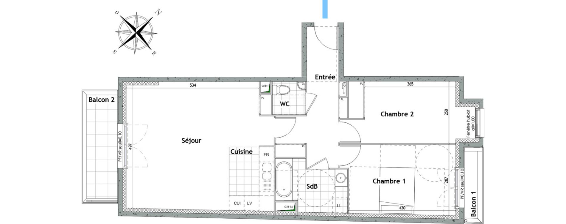 Appartement T3 de 71,16 m2 &agrave; Chelles Foch - de gaulle
