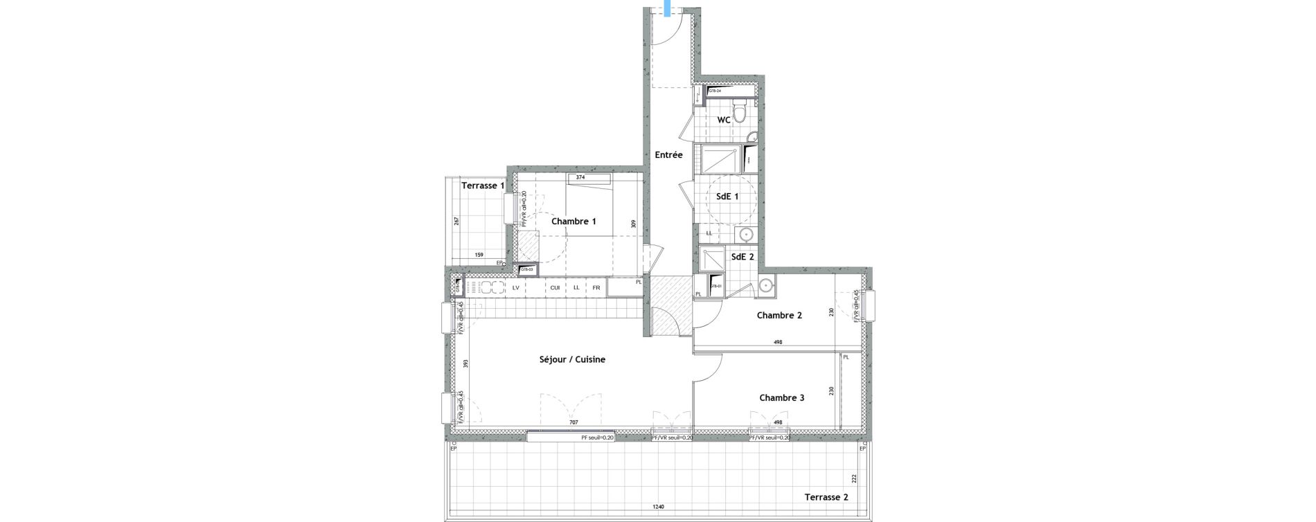 Appartement T4 de 83,96 m2 &agrave; Chelles Foch - de gaulle