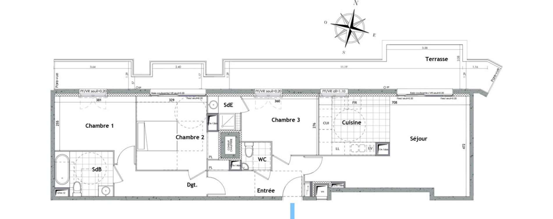 Appartement T4 de 84,50 m2 &agrave; Chelles Foch - de gaulle