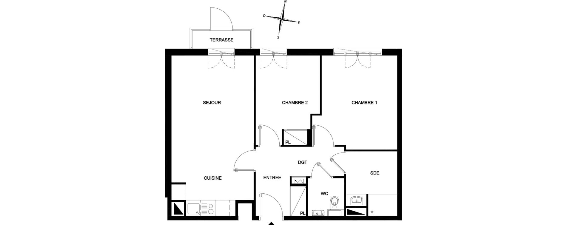 Appartement T3 meubl&eacute; de 57,93 m2 &agrave; Chelles Foch - de gaulle