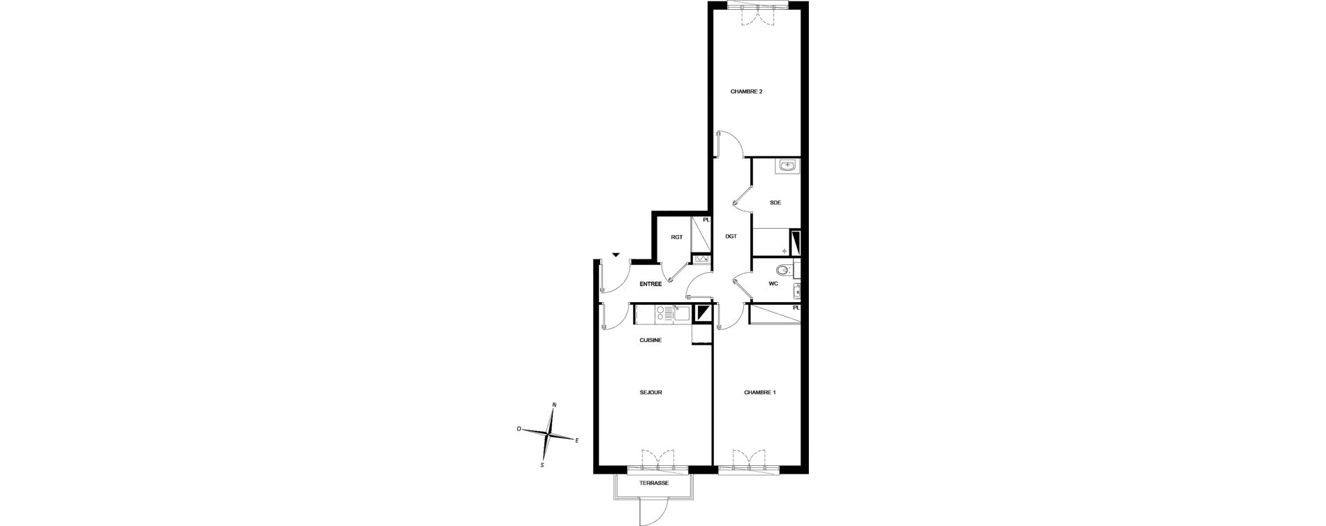 Appartement T3 meubl&eacute; de 67,37 m2 &agrave; Chelles Foch - de gaulle