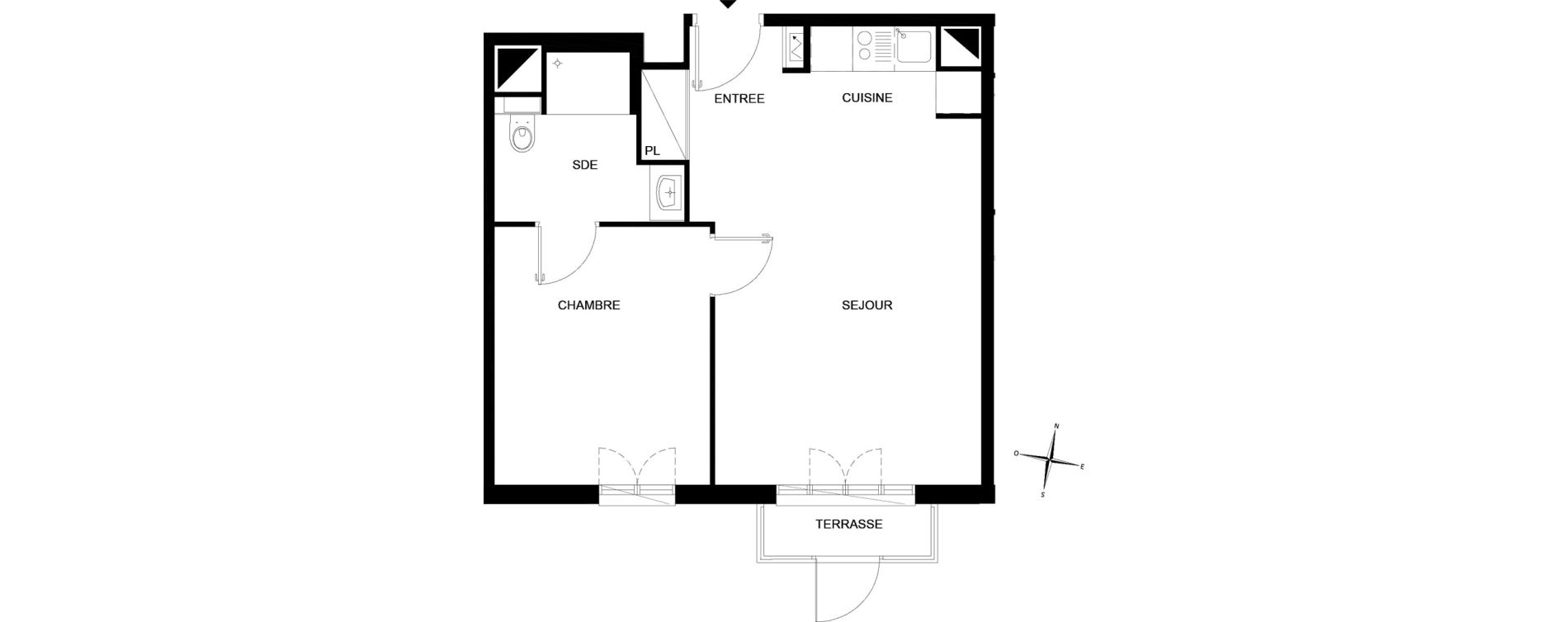 Appartement T2 meubl&eacute; de 42,79 m2 &agrave; Chelles Foch - de gaulle
