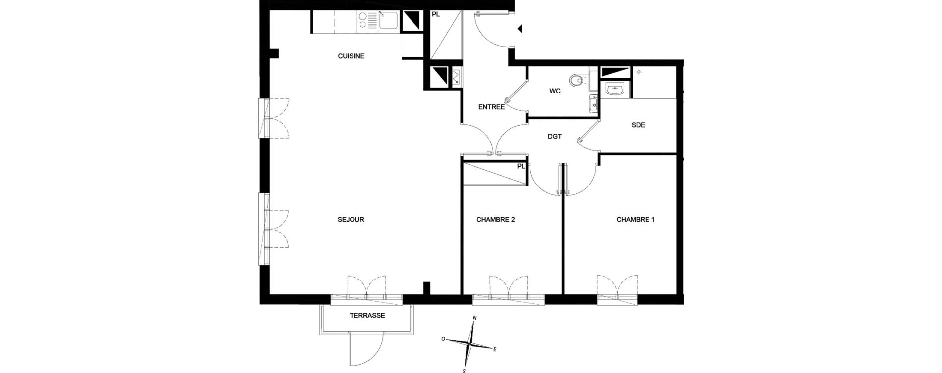 Appartement T3 meubl&eacute; de 77,39 m2 &agrave; Chelles Foch - de gaulle