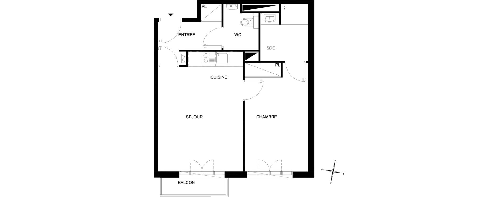 Appartement T2 meubl&eacute; de 44,66 m2 &agrave; Chelles Foch - de gaulle