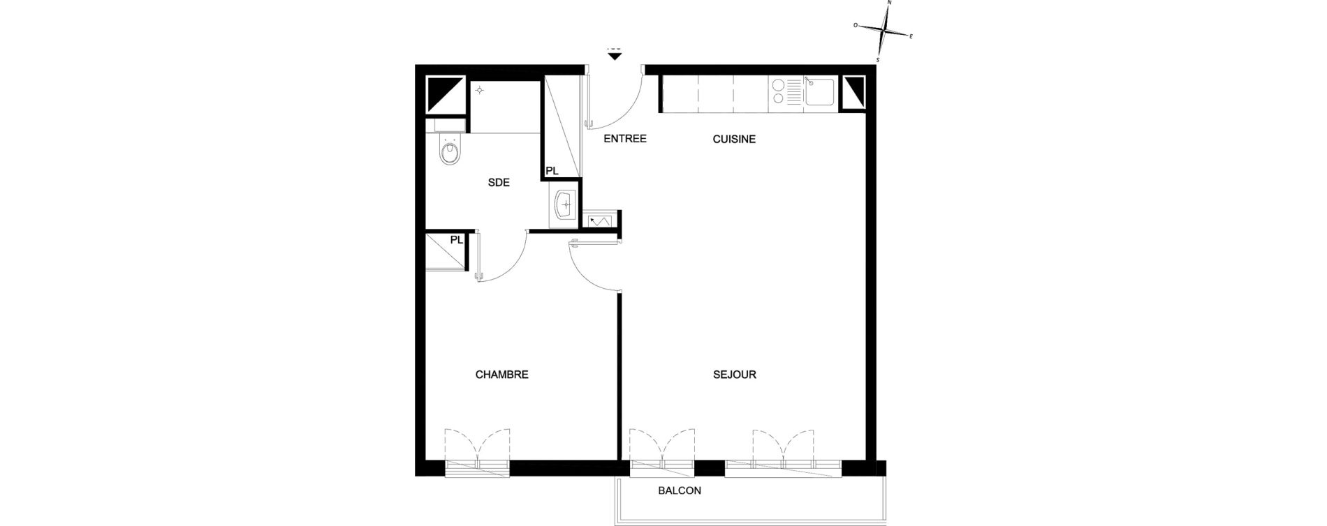 Appartement T2 meubl&eacute; de 47,45 m2 &agrave; Chelles Foch - de gaulle