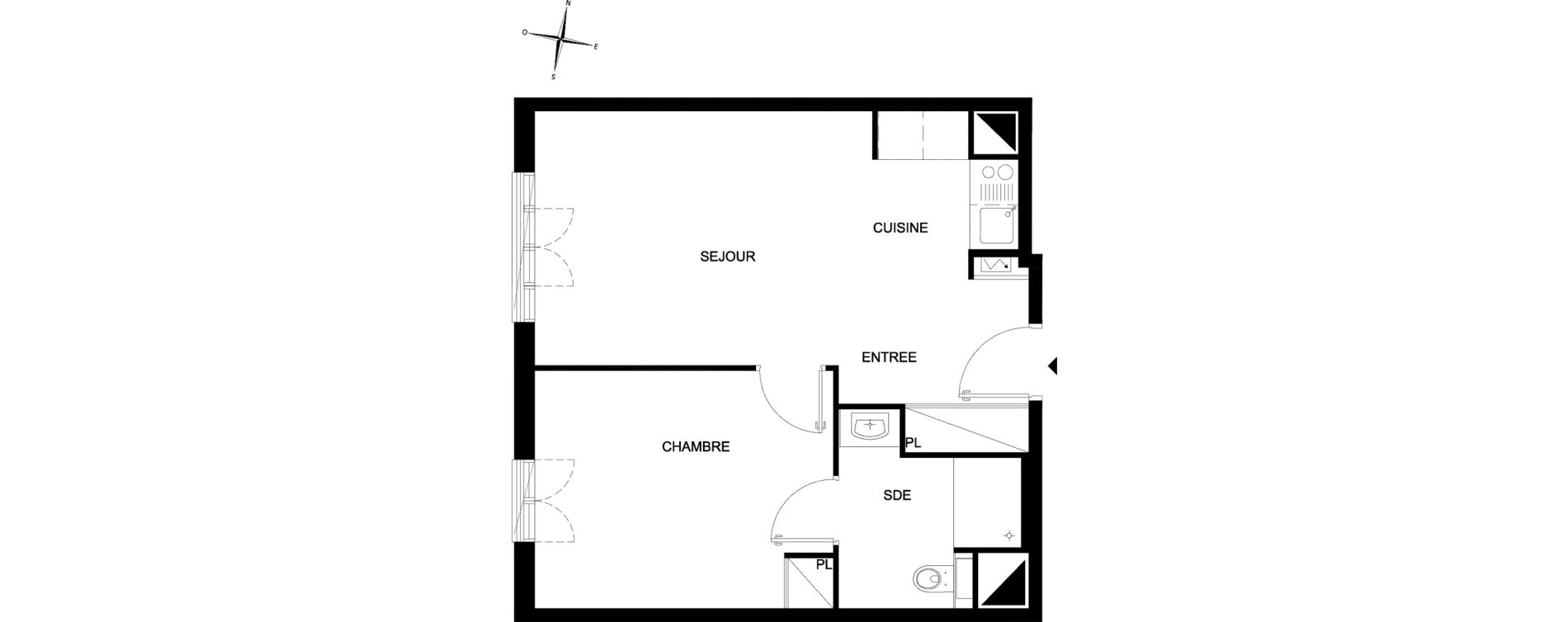 Appartement T2 meubl&eacute; de 41,07 m2 &agrave; Chelles Foch - de gaulle