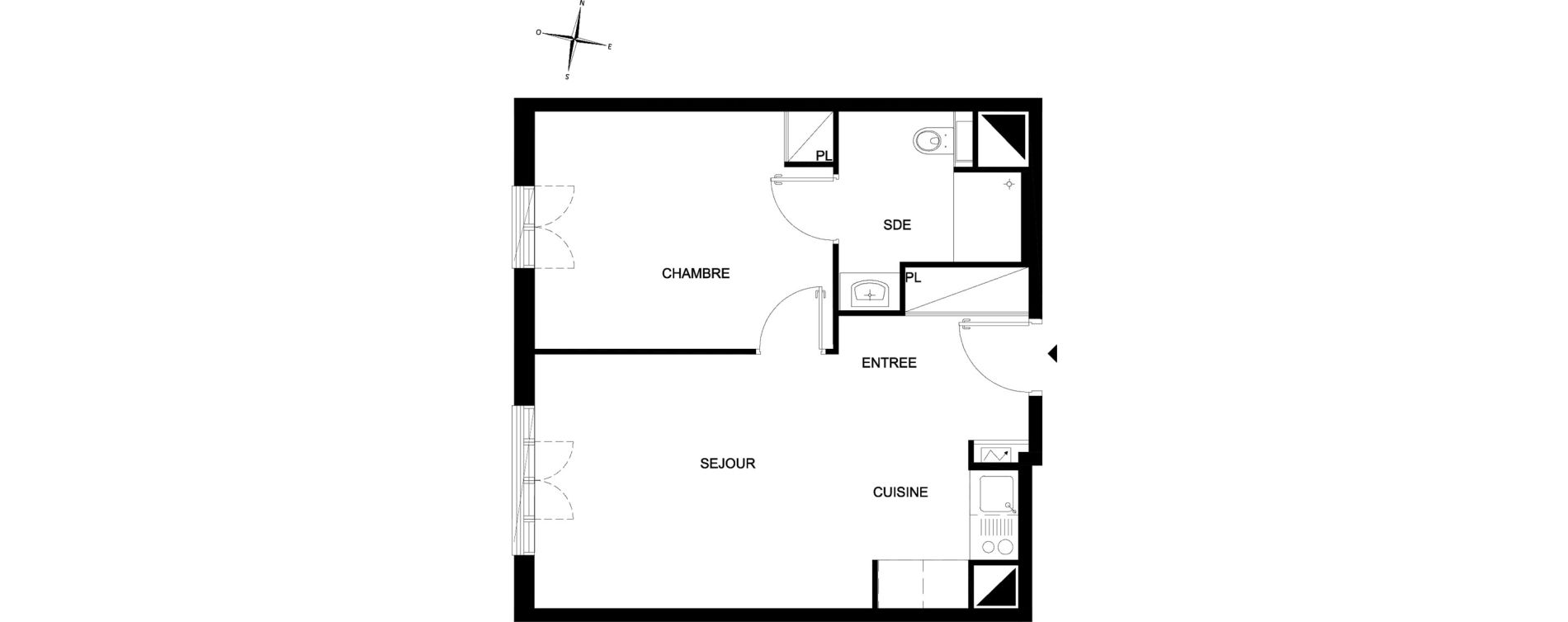 Appartement T2 meubl&eacute; de 41,07 m2 &agrave; Chelles Foch - de gaulle