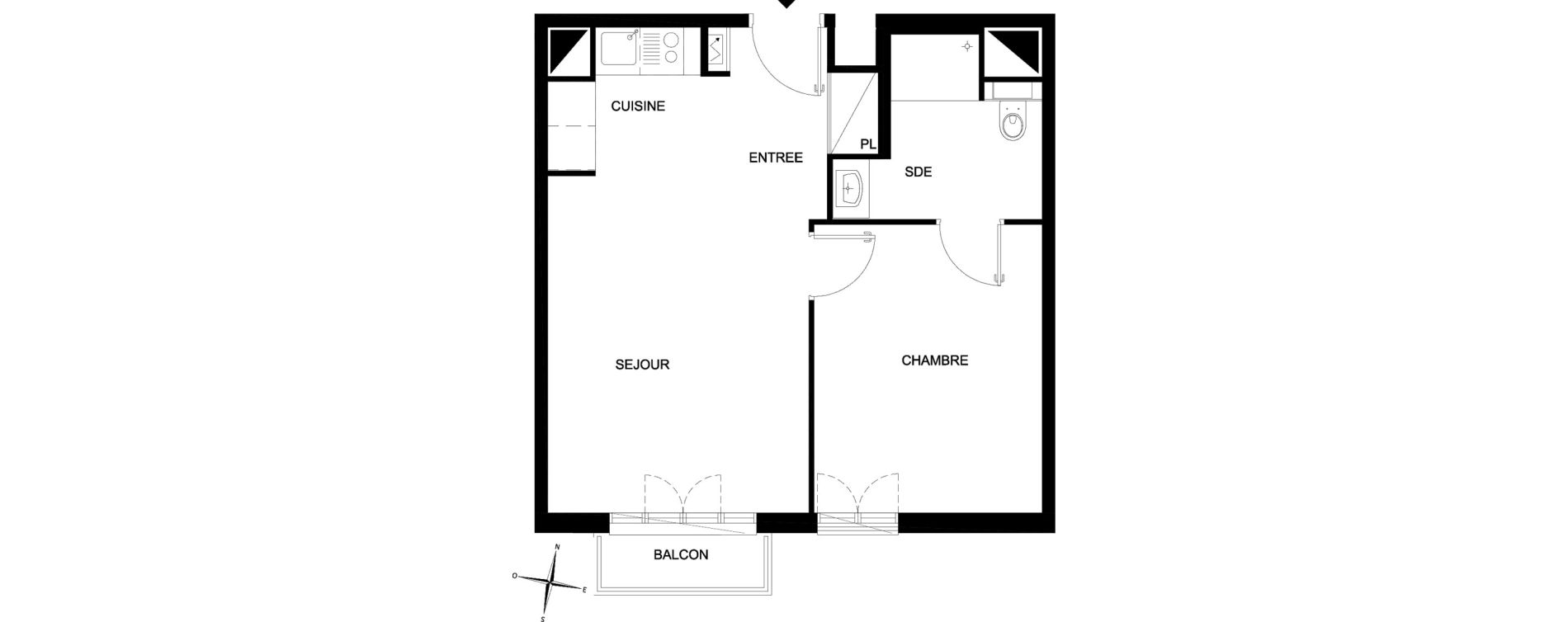 Appartement T2 meubl&eacute; de 41,22 m2 &agrave; Chelles Foch - de gaulle