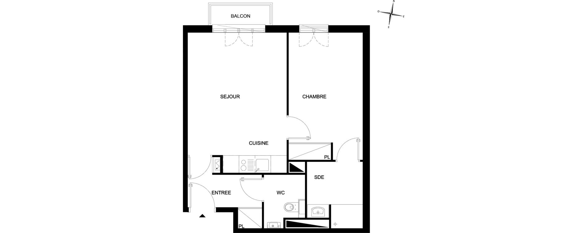 Appartement T2 meubl&eacute; de 44,66 m2 &agrave; Chelles Foch - de gaulle
