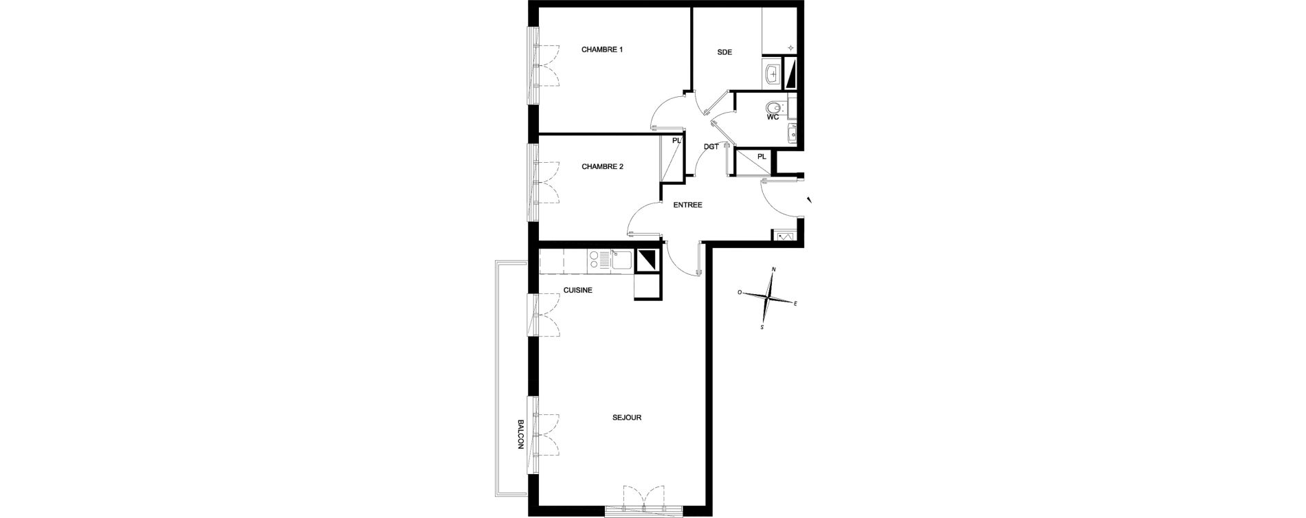 Appartement T3 meubl&eacute; de 64,26 m2 &agrave; Chelles Foch - de gaulle