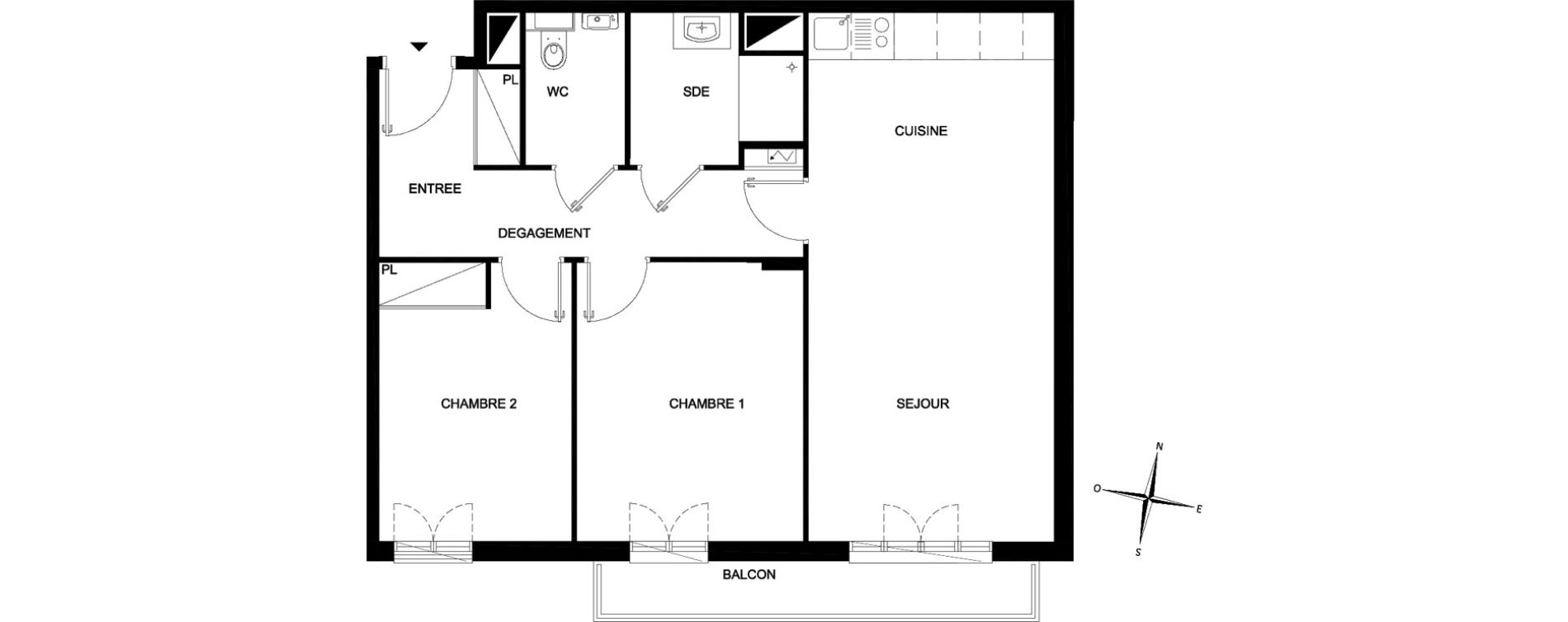 Appartement T3 meubl&eacute; de 65,20 m2 &agrave; Chelles Foch - de gaulle