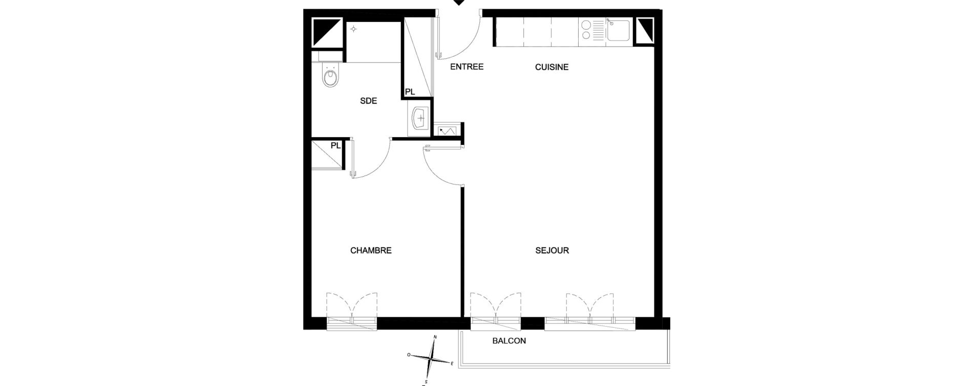 Appartement T2 meublé de 47,45 m2 à Chelles Foch - de gaulle