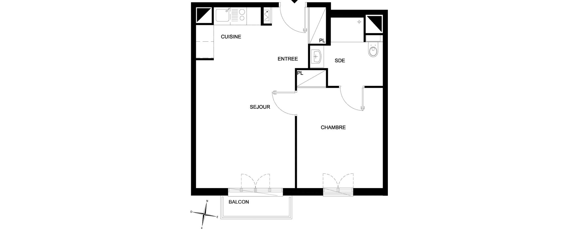 Appartement T2 meubl&eacute; de 41,92 m2 &agrave; Chelles Foch - de gaulle