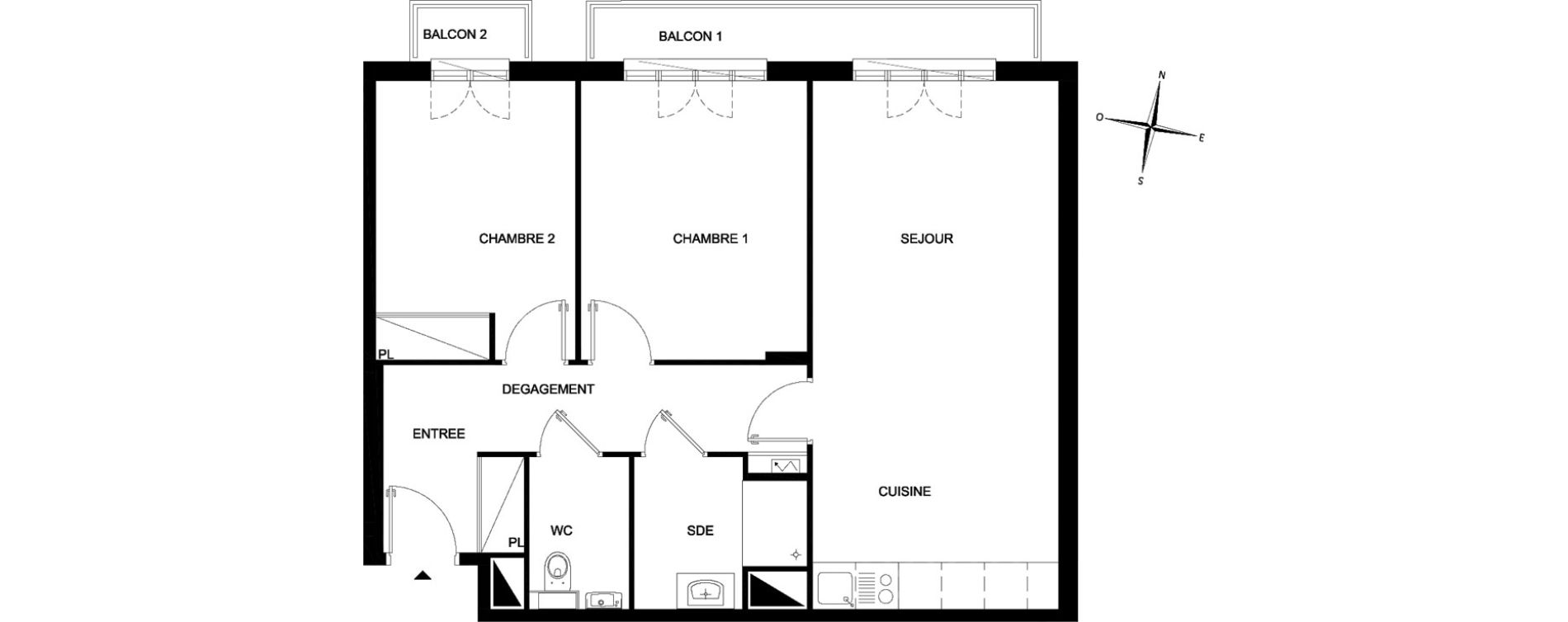 Appartement T3 meubl&eacute; de 65,59 m2 &agrave; Chelles Foch - de gaulle