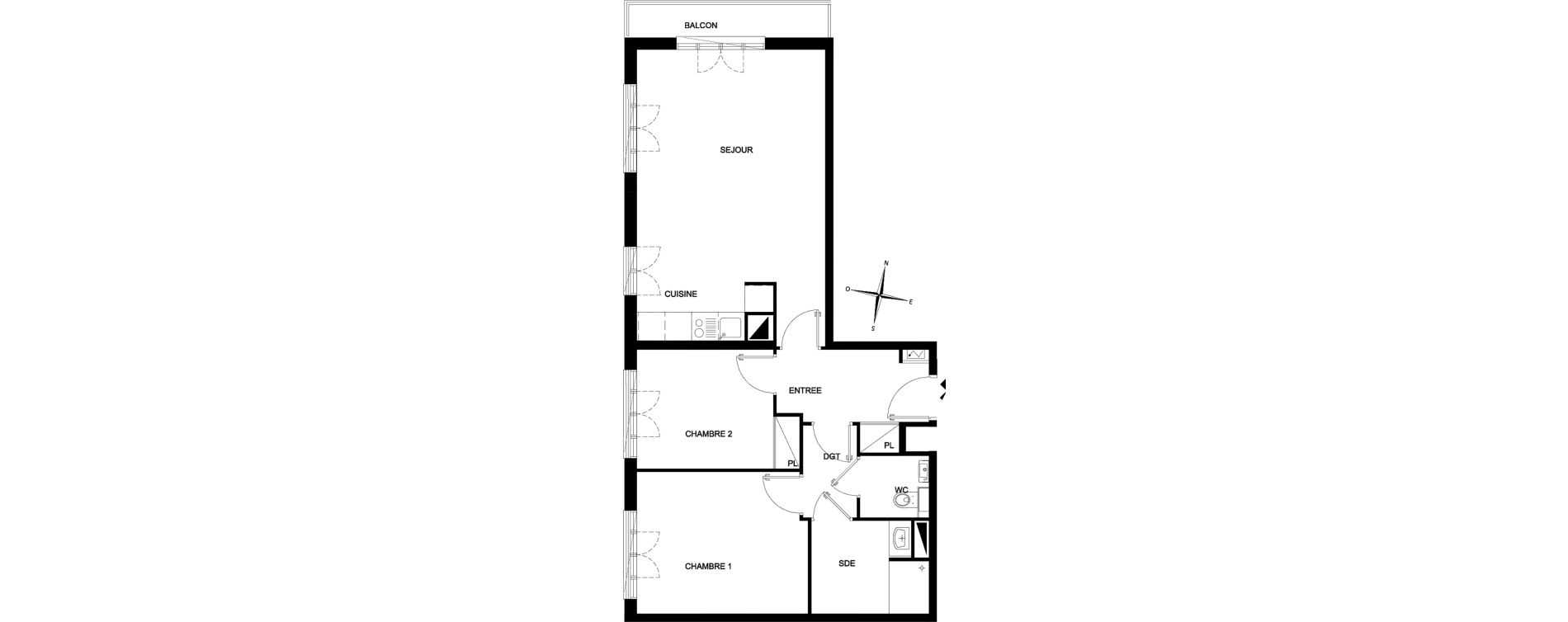 Appartement T3 meubl&eacute; de 64,26 m2 &agrave; Chelles Foch - de gaulle