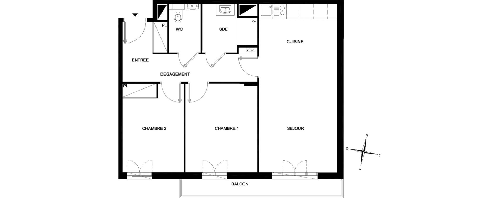 Appartement T3 meubl&eacute; de 65,20 m2 &agrave; Chelles Foch - de gaulle
