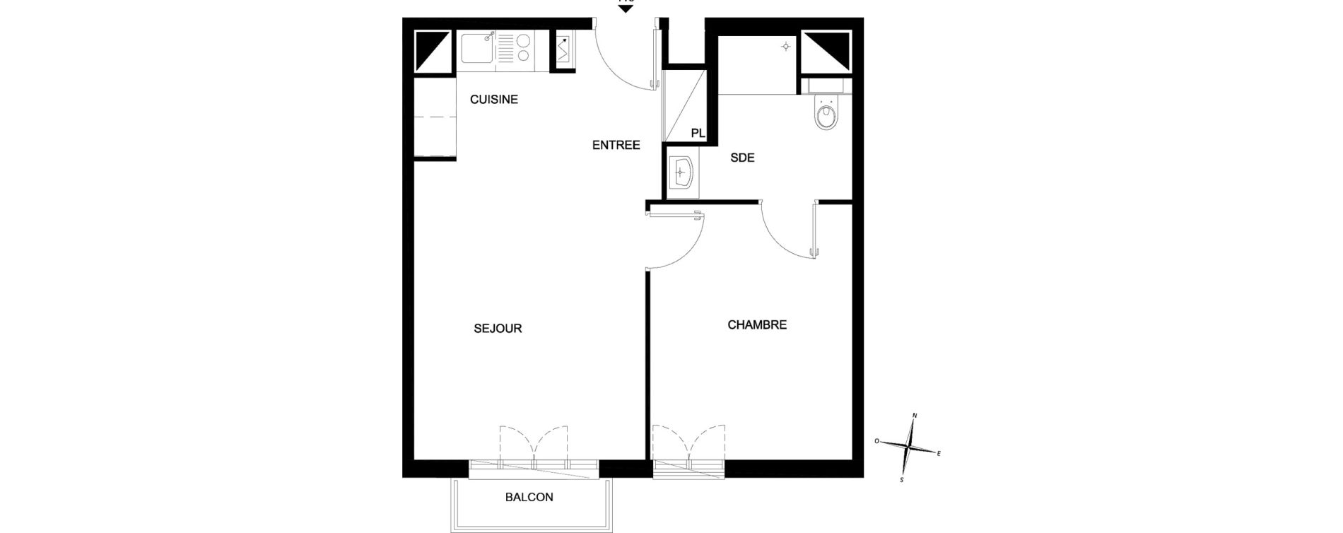 Appartement T2 meubl&eacute; de 41,22 m2 &agrave; Chelles Foch - de gaulle