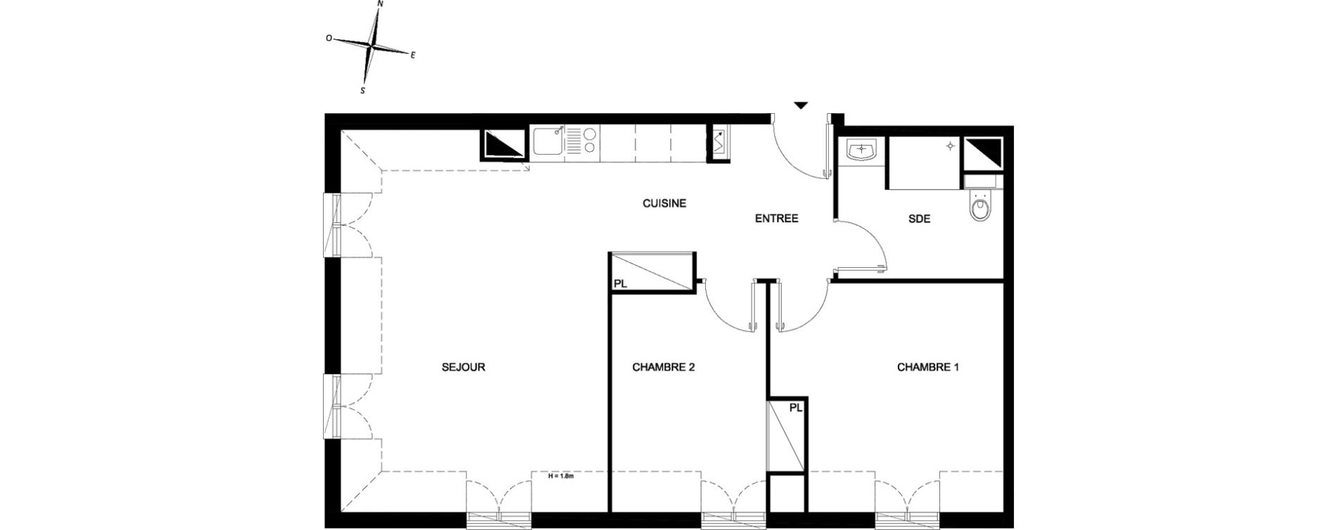 Appartement T3 meubl&eacute; de 61,28 m2 &agrave; Chelles Foch - de gaulle
