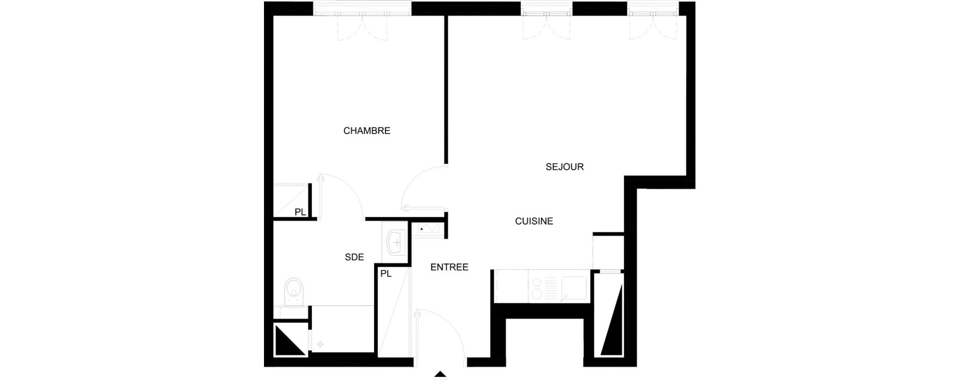 Appartement T2 meubl&eacute; de 43,19 m2 &agrave; Chelles Foch - de gaulle