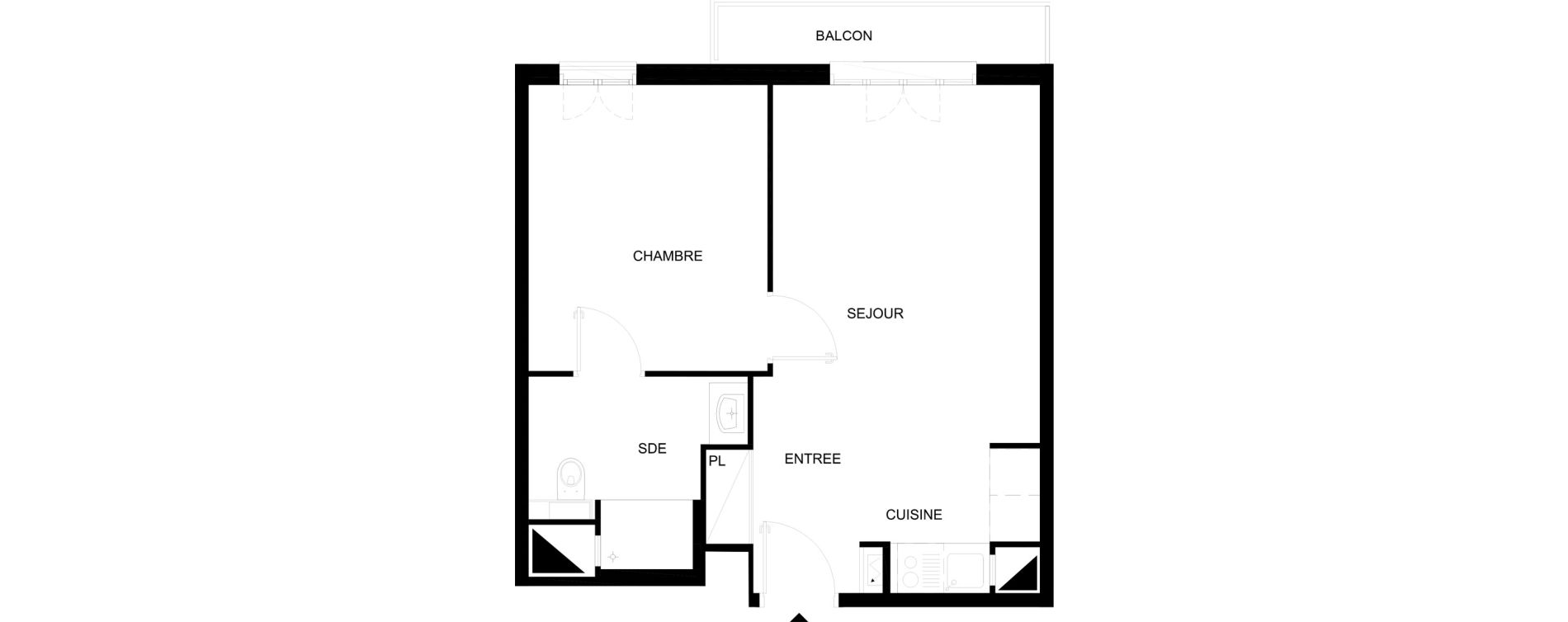 Appartement T2 meubl&eacute; de 40,29 m2 &agrave; Chelles Foch - de gaulle