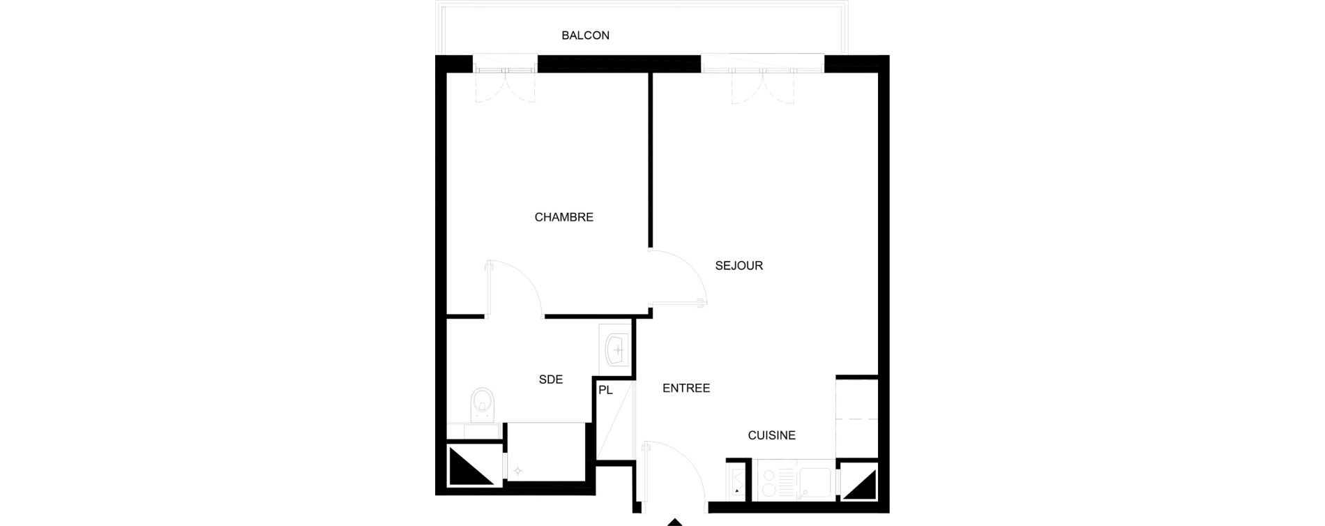 Appartement T2 meubl&eacute; de 40,29 m2 &agrave; Chelles Foch - de gaulle