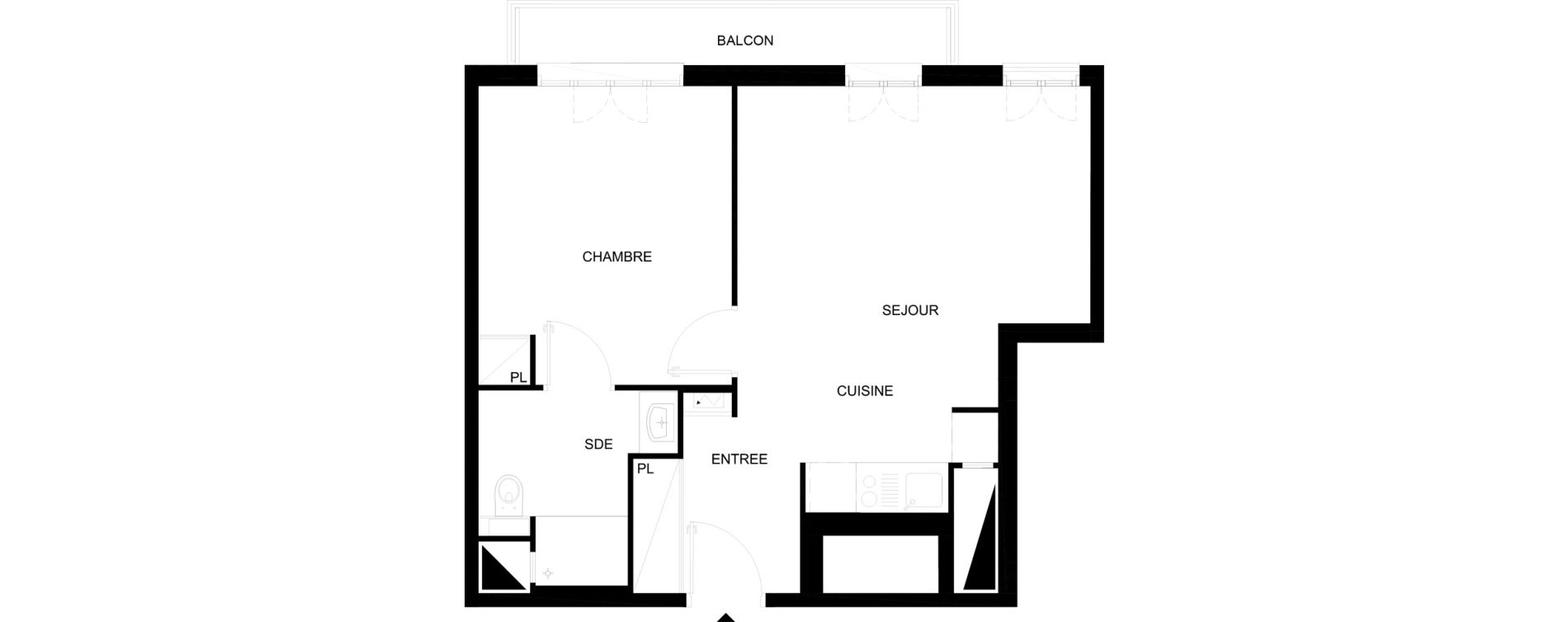 Appartement T2 meubl&eacute; de 43,19 m2 &agrave; Chelles Foch - de gaulle