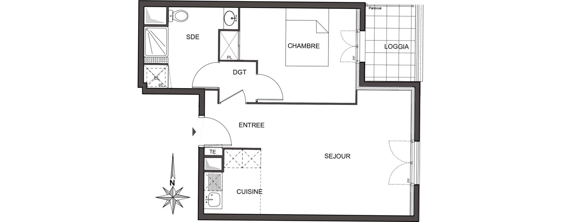 Appartement T2 de 44,50 m2 &agrave; Chelles Centre