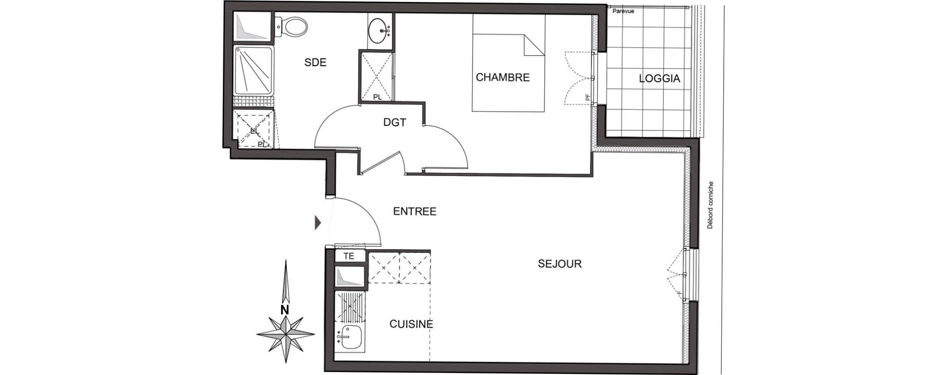 Appartement T2 de 44,50 m2 &agrave; Chelles Centre