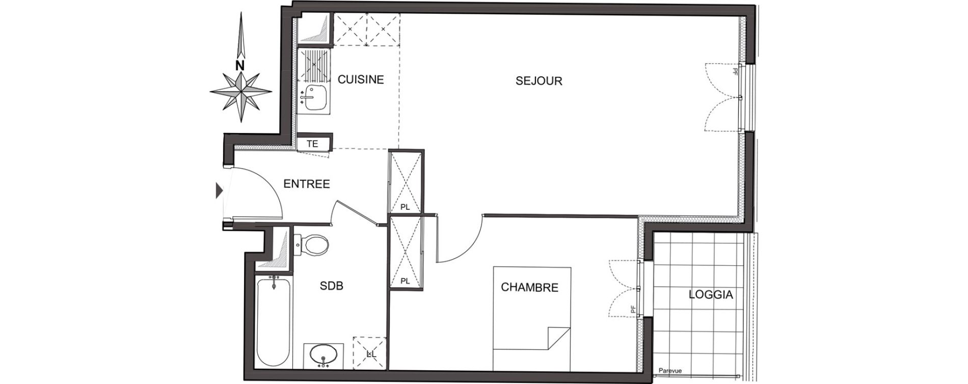 Appartement T2 de 48,50 m2 &agrave; Chelles Centre