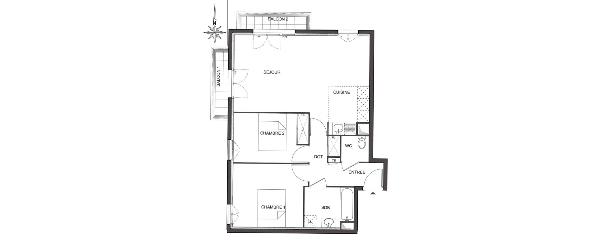Appartement T3 de 63,50 m2 &agrave; Chelles Centre