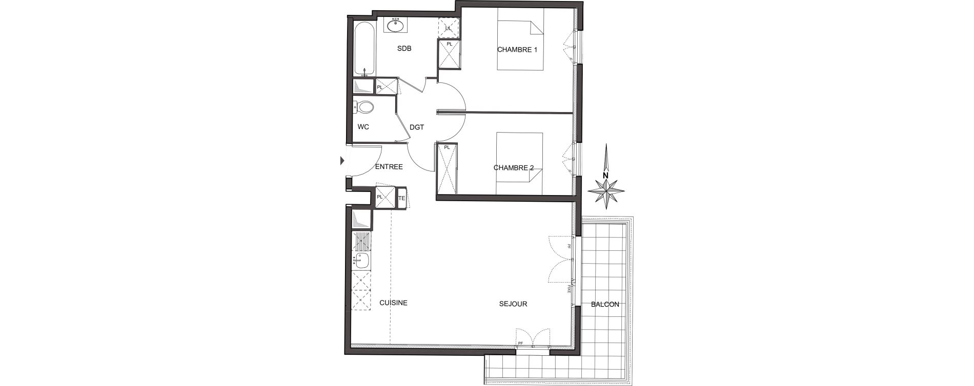 Appartement T3 de 64,00 m2 &agrave; Chelles Centre